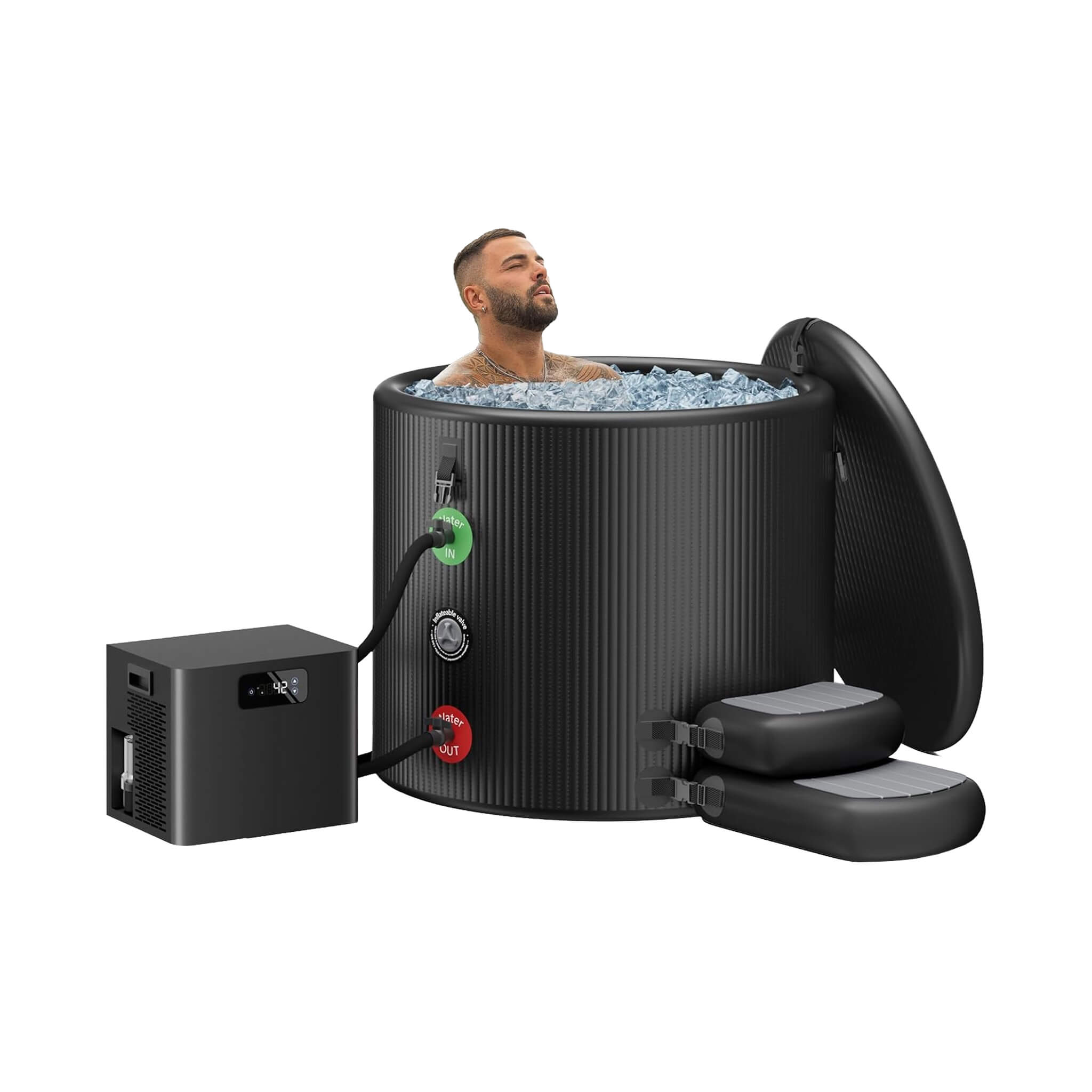 FCP Premium XL 120 Gal Cold Plunge Tub Kit With 1/3 HP Chiller, Filter And Pump (SAK58283)